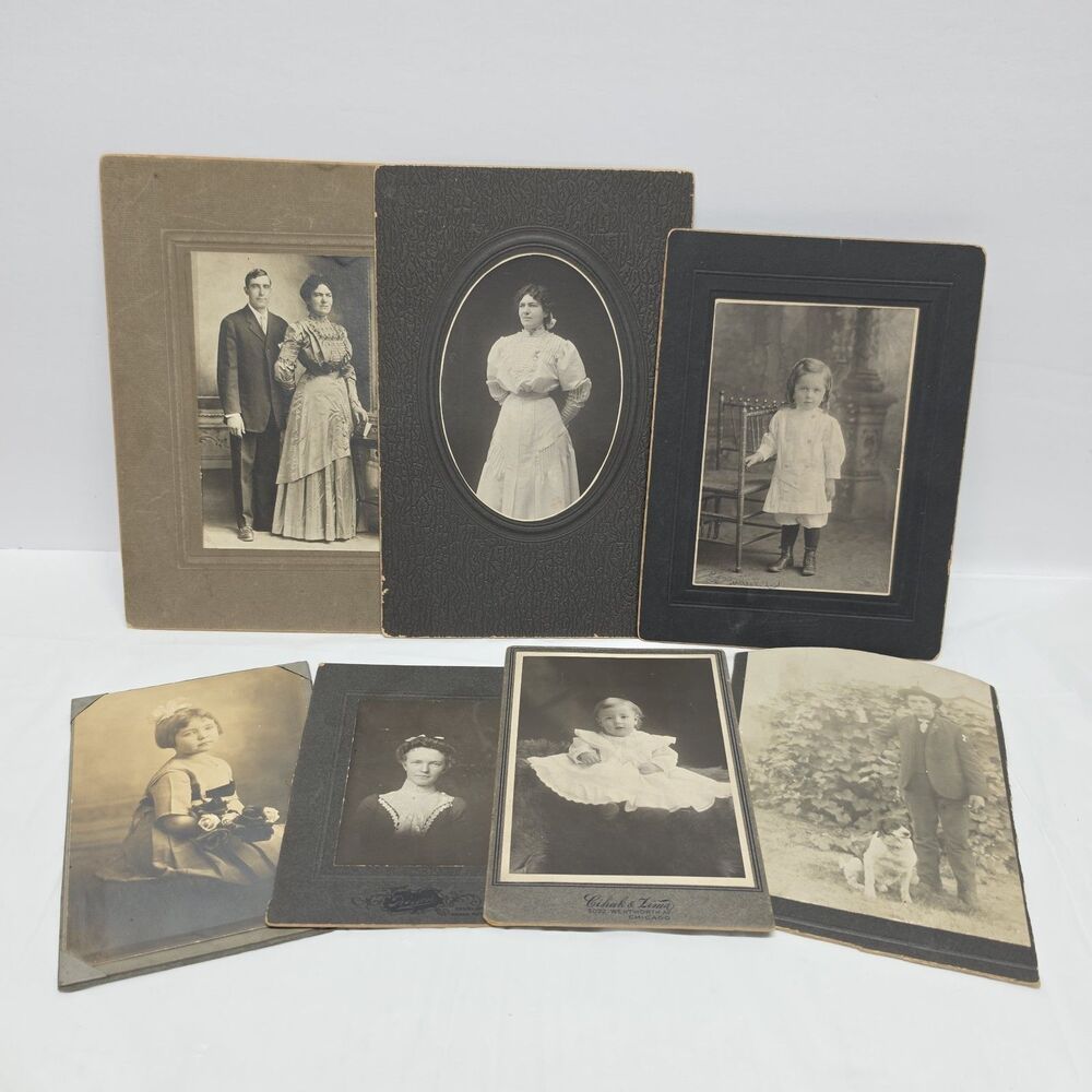 Antique Victorian Portrait Studios Cabinet Cards Photos De Boer Family Illinois